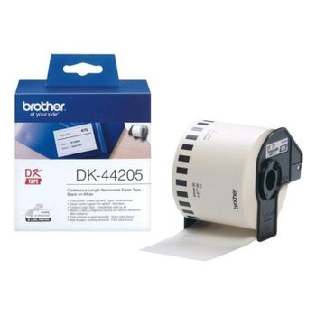 Cinta para impresora Brother DK-44205 62 mm x 30,48 m térmica removible