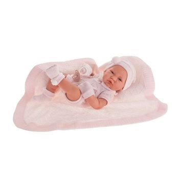 Muñeca Recien Nacida Con Toquilla De Punto (cuerpo De Vinilo) 42 Cm