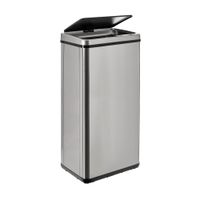 cubos de basura de acero inoxidable gris 60l