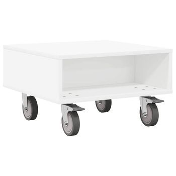 Mesa Lateral Con Ruedas 50,5 X 50 X 30 Cm Madera De Ingeniería Vidaxl