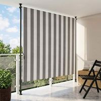 cortina enrollable - para exterior - poliester y aluminio - antracita y blanco 120x270cm