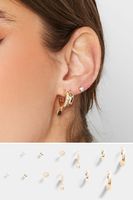 juego 6 pares de pendientes dorados diferentes disenos
