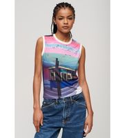 superdry para mujer w6011959a camiseta de tirantes con subestampado blanco xs casual algodon sin mangas  tirantes