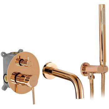 Grifo De Bañera De Suelo Rea Lungo Copper + Box