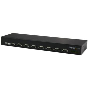 Concentrador USB a Serie StarTech 8 Puertos RS232 Montaje Rack Industrial FTDI Aluminio
