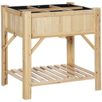huerto urbano de madera 785x58x81 cm madera natural