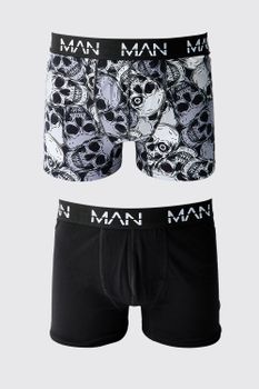2 Pack Halloween Skull Boxers, Multi