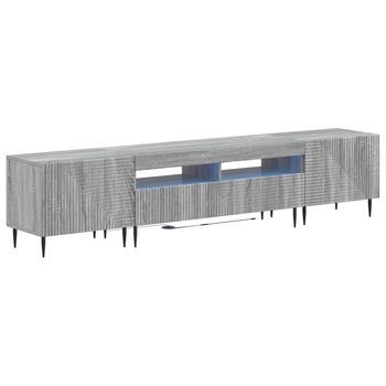 Conjunto De 3 Muebles Para Tv Con Led Sonoma Gris Vidaxl