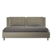 cama matrimonial sin somier acolchada 200x210 cuero sintetico capuchino annalisa
