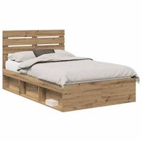 cama matrimonial  cama para adulto  estructura de cama con cabecera roble artesanal 120 x 190 cm