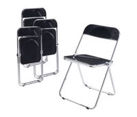 set de 4 sillas plegables pornainen 74x46x47cm negro encasa