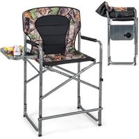 silla plegable camping alta silla director plegable con mesa lateral costway 62 x 56 x 110 cm
