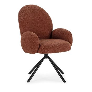 Silla de oficina de tela rizada y metal - óxido