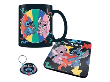 Pack Merchandising - Lilo & Stitch: Set taza, posavasos y llavero, Stitch Angel