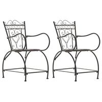 set de 2 sillas de jardin sheela metal bronce 60x48x88 cm clp
