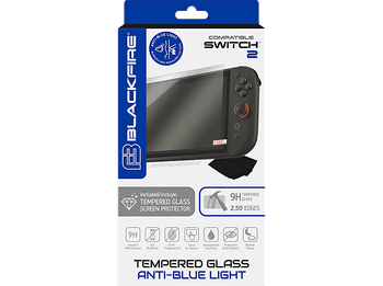 Protector Pantalla - ArdistelBlackfire Tempered glass Anti-Bluelight 9H, Para Nintendo Switch 2, Transparente