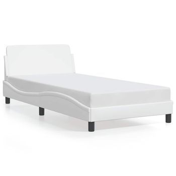 Estructura De Cama Dover Cuero Sintético Blanco 100x200cm Vidaxl