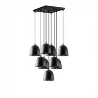 lampara de techo asney 16 negro 9 luces