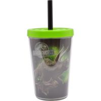 vaso con pajita jurassic world triceratops 300 mls