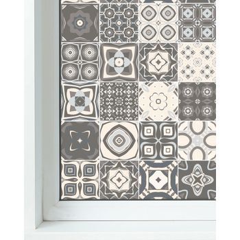 Panorama Vinilo Ventanas Gris 120x200cm Baldosa Hidráulico
