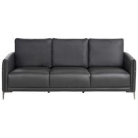 sofa de 3 plazas tapizado de tela estilo moderno patas de metal negro cilens