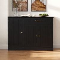 aparador - mueble para salon y comedor - mdf - negro 107x40x834cm