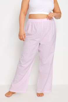 Yours Pantalón Largo De Pijama En Algodón Con Rayas Rosas
