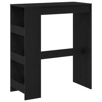 Mesa De Bar Con Estantes, Roble Negro, 90x40x103,5 Cm, Madera De Ingeniería Vidaxl