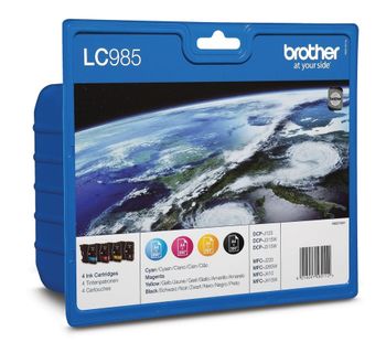 BROTHER LC985VALBP Cyan, Magenta, Yellow & Black Ink Cartridges - Multipack, Cyan