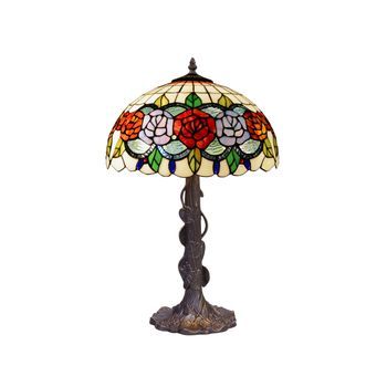Sobremesa Base De  Con Pantalla  Tiffany D. 40cm Serie Rosy