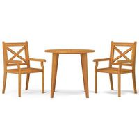 juego de comedor de jardin 3 piezas  mueble de jardin madera maciza de acacia
