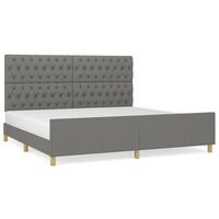 estructura de cama con cabecero tela gris oscuro 200x200 cm vidaxl