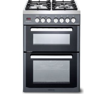 KENWOOD CK234DF SL 60 cm Dual Fuel Cooker - Grey & Chrome, Grey