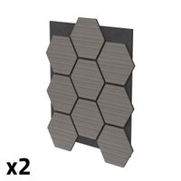 2x paneles acusticos hexagonales de pared mdf gris 665x81x2cm 1 m