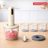 picadora de carne electrica inalambrica procesador de alimentos de acero inoxidable picadora multifuncional licuadora para ajo verduras y comida para bebes