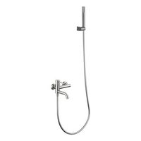 grifo para banera y ducha en niquel cepillado cuerpo en laton y zamak kit completo