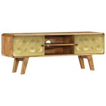 Mueble Para Tv De Madera Maciza De Mango 120x30x45 Cm Vidaxl