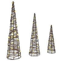 arbol de navidad  decoraciones de navidad con 90 led 3 piezas calido 20 x 20 x 80 cm ratan