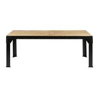 mesa de comedor extensible de 8 a 12 personas de mango y metal negro l200280 cm