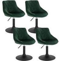 juego de 4 taburetes giratorios de bar terciopelo  metal 385 x 47 x 82 cmverde oscurowoltu