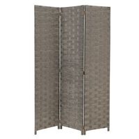 biombo triptico de papel trenzado color gris plegable y de 120x175 cm casaseleccion