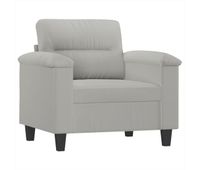 vidaxl sillon de tela microfibra gris claro 60 cm