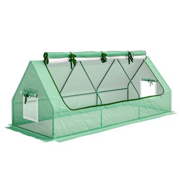 Outsunny Invernadero de Terraza Mini Invernadero 240x90x90 cm con Ventanas de Malla para Cultivar Verduras y Flores Verde   Aosom España