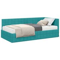 estructura de cama esquina con colchon manual 2 uds tuquesa vidaxl