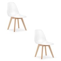set de 2 silla de comedor polipropileno valora kito asiento ergonomico transparente