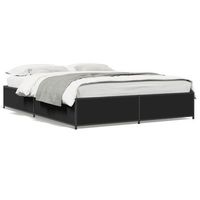 estructura de cama madera de ingenieria y metal negro 150x200cm vidaxl