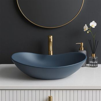 Lavabo Sobre Encimera Rea Royal Blue Oval