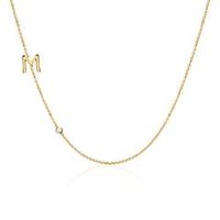 cadena letra oro 14 quilates con diamante