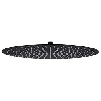 Cabezal De Ducha Efecto Lluvia Acero Inox Redondo Negro 40 Cm Vidaxl