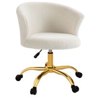 vinsetto silla de oficina silla de oficina ergonomica ajustable en altura asiento comodo giratoria base de acero blanco   aosom espana